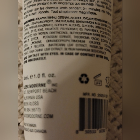 Gloss Moderne Clean Luxury Hair Masque Mask SOLEIL Mini Travel Size NEW - Picture 6 of 8